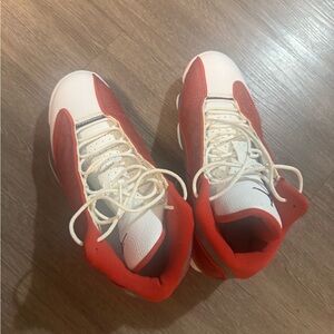 Jordan Men’s Red and White Basketball Shoes